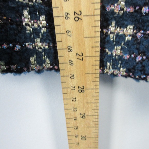 RSVP by Talbots Tweed Blazer Jacket Women 24 Blue Metallic Career Fringe 1096 - Picture 10 of 11